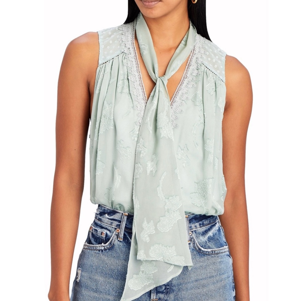 New Jonathan Simkhai Green Floral Jacquard Top